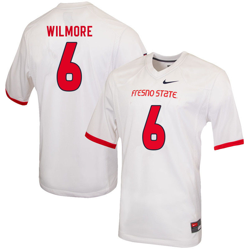 Men #6 Jordan Wilmore Fresno State Bulldogs College Football Jerseys Sale-White